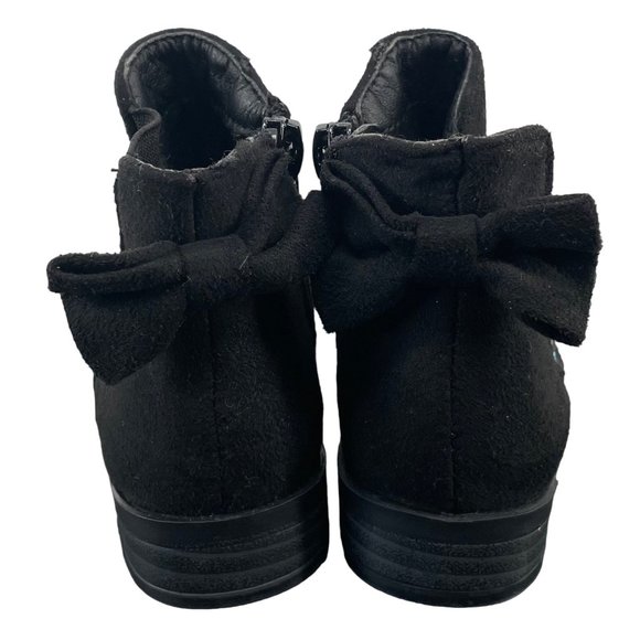 CRB Girl Girl's Size 6 Black Suede Booties W/ Multi-Colored Rhinestones - Picture 3 of 7
